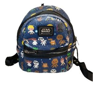 RARE Disney‎ Parks Star Wars Chibi Characters Loungefly Mini Backpack *see Desc
